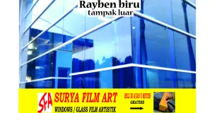 KACA FILM GEDUNG,RUMAH&MOBIL KACA FILM RAYBEN BIRU 1 biru_luar