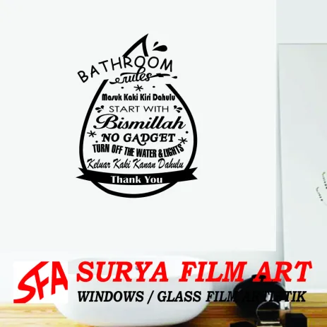 CUTTING STICKER CUTTING STICKER BATHROOM RULES 1 c6