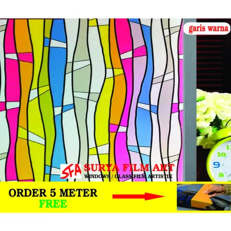 STICKER KACA MOTIF STICKER KACA MOTIF SFA GARIS WARNA 1 garis_warna